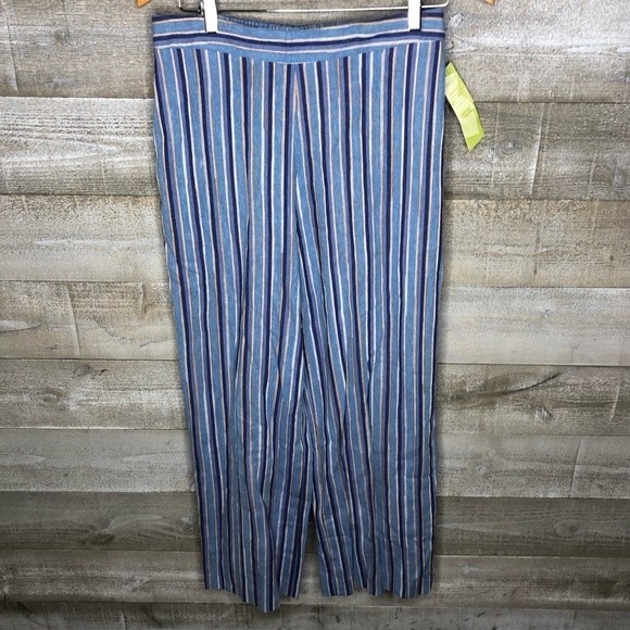 Coldwater Creek NWT petite medium Brook linen blend stripe beach pant - Picture 1 of 5